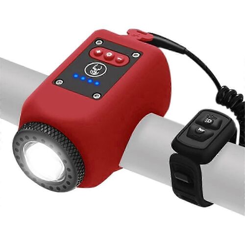Lampe De Vélo Et Klaxon 2 En 1 Pour La Conduite De Nuit,Accessoires De Lampe De Poche Pour Vélo De Nuit,4 Modes D'éclairage,Ipx5 Édition Rouge