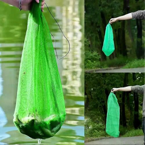 Sac De Filet De Pêche Pliable En Nylon De Haute Qualité Épaississant Poisson Filets Simples Petit Filet De Stockage Garde À Faisceau Plat Bouche De Poisson Fond N8e4