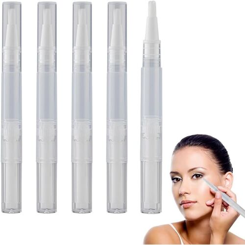 Kal-Stylo À Huile Ongles Avec Pinceau, Transparent Twist Stylo Vide,Stylo Cosmétiques Rechargeables,5pcs Cosmétique Twist Stylo Tube Conteneurs Rechargeables Stylo Cosmétique Applicateur 
