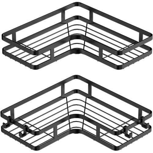 Loc-Etagere Support Salle De Bain Sans Percage,Etagere Douche Angle,Etagere Angle Salle De Bain,Etagere Douche Ventouse,Serviteurs De Douche 2Pcs