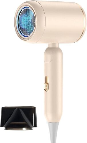 CMWX-Sèche-Cheveux Professionnel, séchage Rapide en 19 Secondes, Double lumière Bleue, Pliable, Fonction ionique, Protection Contre la surchauffe, Kaki 800 Watts