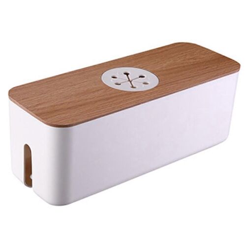 Boîte de rangement de câbles en bois Boîte de rangement de cordons d'alimentation A