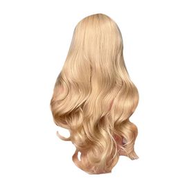 Perruque Longue Vague D'eau Avec Frange Perruque Soyeuse Pour Les Femmes Fête Quotidienne -B 