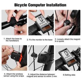 Westbiking Compteur De Vitesse De Vélo Odomètre Accessoires De Cyclisme Lumière Blanche