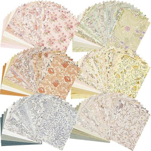 240 Pcs Vintage Floral Scrapbook Papier & Papier Texturé & Étiquette
