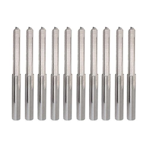 10PCS 3.175mm tige Dia. Fraise en acier tungstène à double tranchant