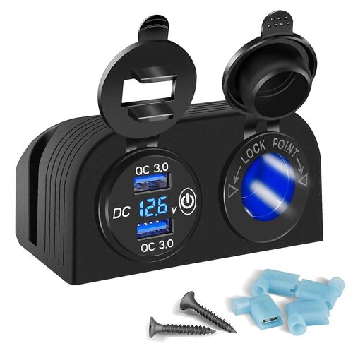 Type De Tente Panneau Deux Trous,Charge Rapide 3.0 Double Chargeur De Voiture Usb