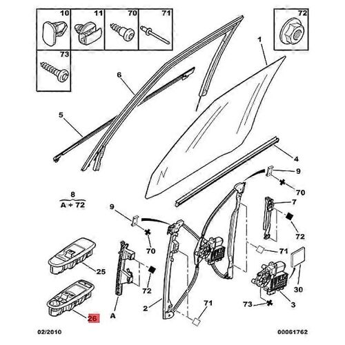 Interrupteur De Lève-Vitre Électrique 6554yc 6554.Yh Pour Citroen Picasso 06-13