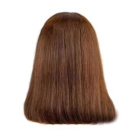 Perruque Bob En Cheveux Humains Avec Dentelle Frontale,Brun Foncé,14 Pouces,Pour Femme 