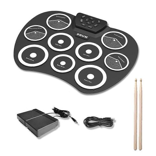Batterie Électronique Batterie Roulée À La Main Interface Midi À 9 Pads