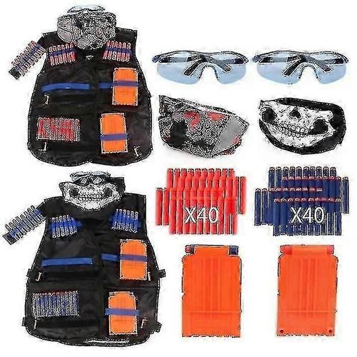 Lot De 2 Gilet Tactique Jouet Nerf Pistolet N-Strike Elite-Jkshd