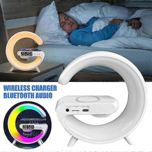 Smart G Lamp - Haut-Parleur Bluetooth Chargeur Sans Fil Réveil Rgb