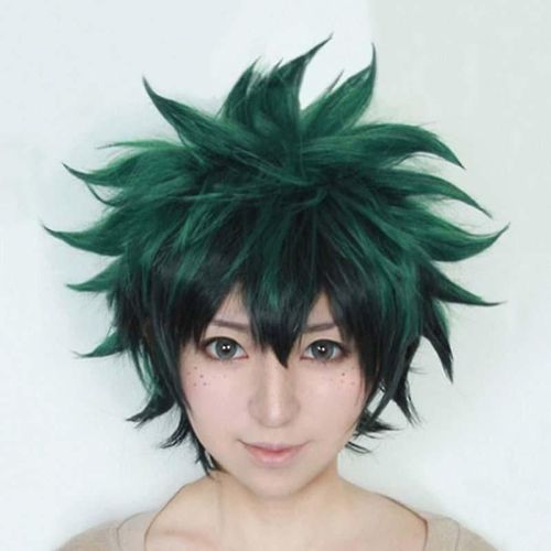 Mon Héros Academia Iida Tianzai Petit Héros Green Valley Deku Bicolore Dégradé Cos Perruque Cosplay Perruque