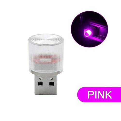 1x Mini Ampoule De Lampe Accessoires Usb Led Intérieur De Voiture Néon Atmosphère Lumière Ambiante,Rose