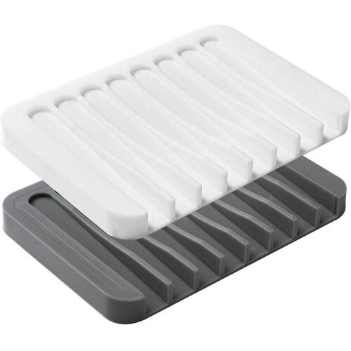 2pcs porte-porte-savon,porte-savon en silicone de qualité supérieure pour douche,salle de bain,éviers de cuisine,plateau à savon Sav
