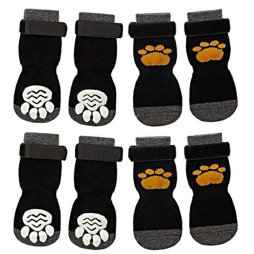 8 Pièces Chaussettes Antidérapantes Pour Chien Chaussettes Antidérapantes Pour Chien Avec Sangle Réglable