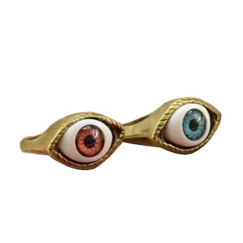 Alliage Géométrique Punk Rétro Personnalité Exagéré Oeil Bleu Bague Bague Femelle Diamètre Intérieur 1.7cm