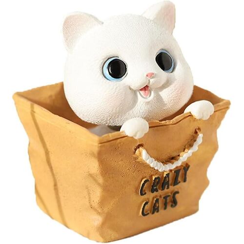 Mini miniature en résine décorations pour bureau tableau de bord voiture animal de compagnie jouet secouant mini tête de chat bureau decora