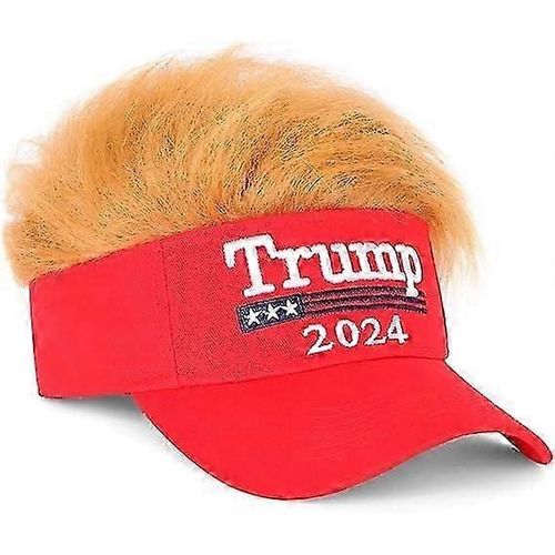 Trump 2024 Chapeau Avec Cheveux,Donald Trump Make America Great Again Chapeau De Perruque Brodé Ultra Adjustable