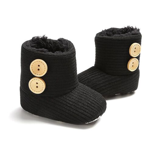 Unisexe Bébé Hiver Boutons Bottes De Neige Semelle Souple Non Glissant Chaud Chaussons Enfant Toddler Prewalker Nouveau-né Infa