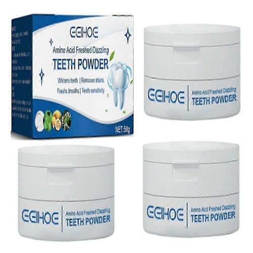 3pcs Poudre De Blanchiment Des Dents Enlever Les Tachesnettoyage De La Plaque Hygiène Blanchiment Dentifrice Dentaire Outils O Blanc