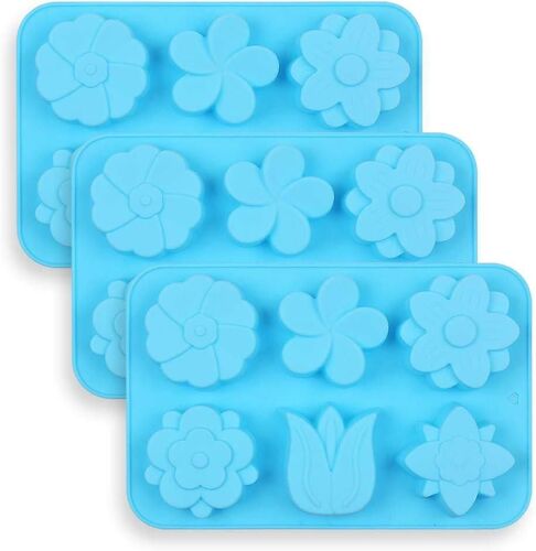 Moule En Forme De Fleur En Silicone À 6 Cavités,Ensemble De Tulipes Mixtes En Silicone 3 Pièces,Moule À Marguerite - 6 Styles De Fleurs