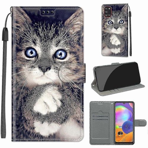 Pour Samsung Galaxy A31 Tension Dessin Coloré Fermoir Magnétique Horizontal Flip Pu Étui En Cuir Avec Porte-Cartes Fentes