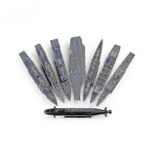 Navire de guerre Porte-avions 8 pièces Set 4D assemblé modèle de navire jouet
