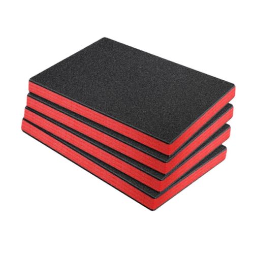 4pcs boîte à outils Inserts en mousse Feuilles de mousse d'outil en polyéthylène Professionnel antidérapant haute densité pour le rembourrage de la boîte de caméra de transport