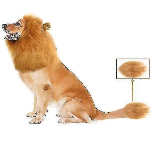 Lion Chien Crinière Transformez Votre Chien En Un Lion Fort Grand Animal De Compagnie Chien Lion Crinière De Lion Perruque Queue Fête Fête Magnifique Costume Couleur Marron