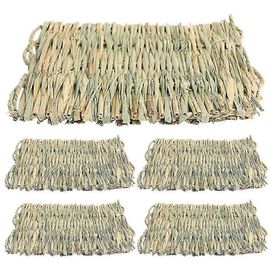 5pcs Tapis De Paille Pour Lapin Lapin Tapis De Foin Petits Animaux Cages Tissées Tapis D'herbe De Lapin