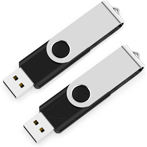 Clé Usb 64Go Lot De 2,Mémoire Stick Usb 2.0 Clef Mémoire 64Go Clés Usb Pivotantes Flash Drive Pendrive Jump Drive Noir,Bleu