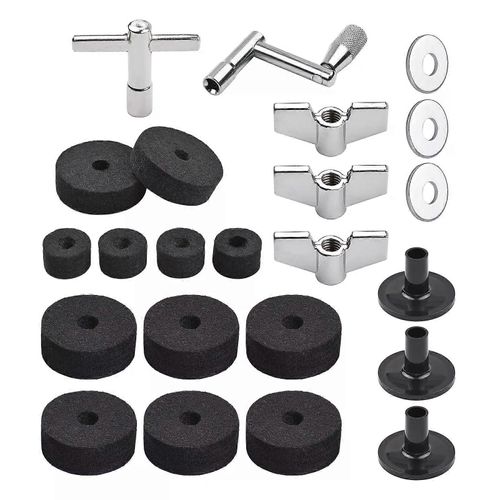 23pcs Cymbale Accessoires De Remplacement Pièces De Tambour Avec Supports De Cymbale Feutres Tambour Cymbale Les Coussinets Inclus Écrous À Oreilles Rondelles Cymbale