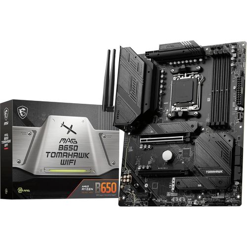 DELI-Mag B650 Tomahawk Wifi Carte Mère, Atx - Pour Processeurs Amd Ryzen 7000, Am5 - Vrm Duet Rail 14 Phases, Sps 80 A - Ddr5 Memory Boost 6400 Plus Mhz/Oc, 2 X Slots Pcie 4.0 X16, 3 X Slots M.2 Gen4