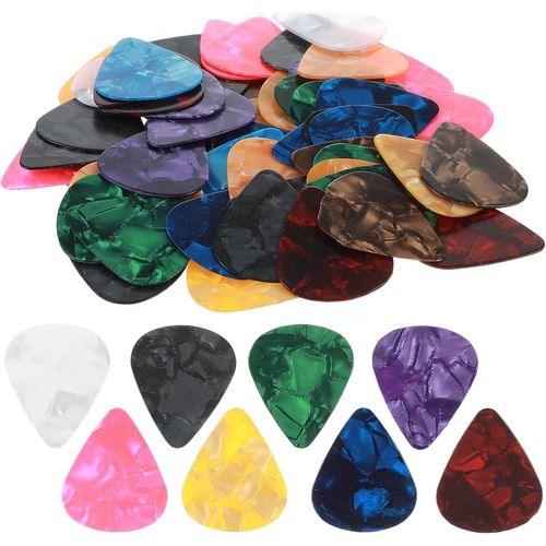 Chenquansarl-Lot De 60 Médiators Colorés En Celluloïd, 3 Épaisseurs Différentes 0,46 Mm/0,71 Mm/0,96 Mm, Pour Basse, Guitare Électrique, Guitare Acoustique (0,71 Mm)