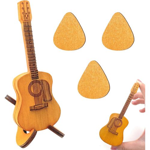 Chenquansarl-Médiators Pour Guitare, 3 Pièces Médiators Personnalisés, Boîtes À Médiators En Bois Pour Guitare, Médiators Support, Mini Porte Médiator De Guitare, Ukulélé Basse Acoustique Cadeau