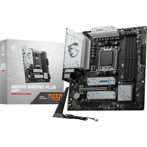 DELI-B650M Gaming Plus Wifi Carte-Mère, Micro-Atx - Compatible Avec Les Processeurs Amd Ryzen 9000, 8000 & 7000, Am5 - Mémoire Ddr5 Jusqu'À 7800+Mhz/Oc, Pcie 4.0 X16, M.2 Gen4, Wi-Fi 6E