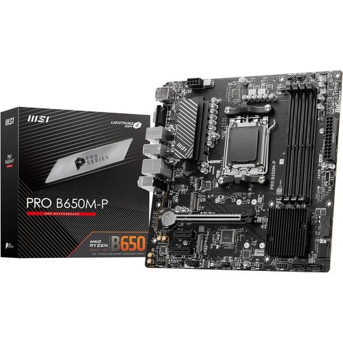 DELI-Pro B650M-P Carte Mère, Micro-Atx - Pour Processeurs Amd Ryzen 9000, 8000 & 7000, Am5 - Ddr5 Memory Boost 6000+Mhz/Oc, 1 X Pcie 4.0 X16, 2 X M.2 Gen4, 2.5G Lan