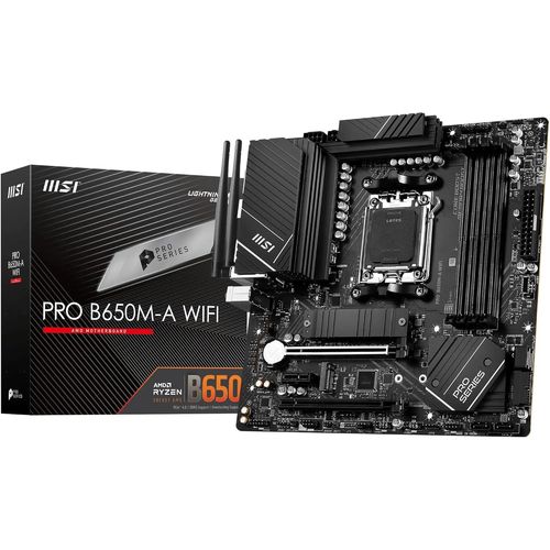 ChenQuanSarl-Pro B650M-A Wifi Carte Mère, Micro-Atx - Pour Processeurs Amd Ryzen 9000, 8000 Et 7000, Am5 - Ddr5 Memory Boost 6400+Mhz/Oc, 2 X Pcie 4.0 X16, 2 X M.2 Gen4, Wi-Fi 6E
