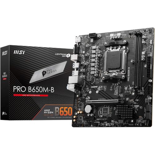 ChenQuanSarl-Pro B650M-B Carte Mère, Micro-Atx, Pour Processeurs Amd Ryzen 9000, 8000 & 7000, Am5 ¿ Ddr5 Memory Boost 6800+Mhz/Oc, 1 X Pcie 4.0 X16, 1 X M.2 Gen4, 2.5G Lan