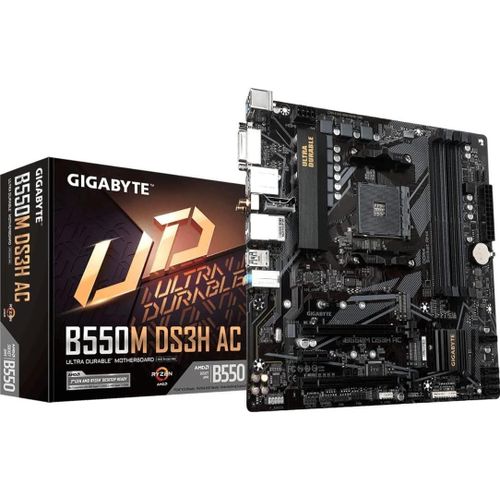 ChenQuanSarl-B550M Ds3H Ac (Am4 Amd/B550/Micro Atx/Dual M.2/Sata 6Gb/S/Usb 3.2 Gen 1/Pcie 4.0/Hmdi/Dvi/Ddr4/Carte Mère)