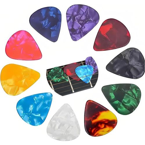 Chenquansarl-Lot De 12 Médiators Pour Guitare Acoustique, 3 Épaisseurs Différentes Colorées Et Antidérapantes, 0,5 Mm, 0,75 Mm, 1 Mm, Outil De Protection Des Doigts, Pour Acoustique, Électrique Et Ba