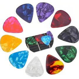 Chenquansarl-Lot De 12 Médiators Pour Guitare Acoustique, 3 Épaisseurs Différentes Colorées Et Antidérapantes, 0,5 Mm, 0,75 Mm, 1 Mm, Outil De Protection Des Doigts, Pour Acoustique, Électrique Et Ba