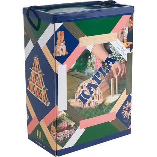 ChenQuanSarl-Baril Printemps 200 Planchettes Colorées (Vertes Roses Et Blanches), Jeu En Bois, Jeu De Construction, Dès 2 Ans