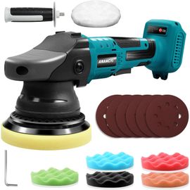 ChenQuanSarl-Polisseuse 21 V, Polisseuse Excentrique, 3 Vitesses Variables, Pour Voiture, Compatible Makita Bl1830, Bl1830B, Bl1840, Bl1840B, Bl1850, Bl1850B, Bl1860B, Turquo