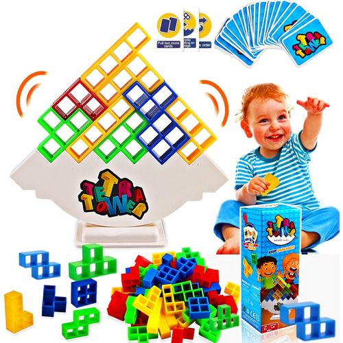 ChenQuanSarl-Tetra Tower, Jeu Team Tower, Jeu D'Empilage En Tetris, Jouets Empilables D'Équilibrage ,Jeux Montessori, Jeux Anniversaire Enfants, Blocs De Construction Russes Pour Garçons Et Filles 3