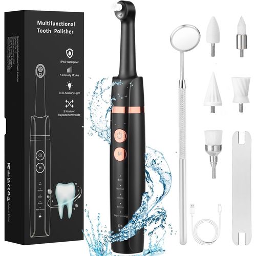 Kalanka-Kit De Blanchiment Des Dents Blanchiment Dentaire Électrique Tartre Dentaire Nettoyage Polisseuse Dentaire Detartrage Dentaire Polissage Dentaire Electrique 5 Modes Rechargeable Polisseur Den Blanc