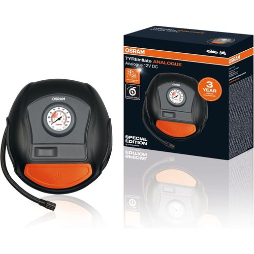OSRAM TYREinflate RAPID, compresseur numérique et portable, arrêt automatique, lumière LED, programmable, pompe à air électrique pour pneus, connexion 12V, gonflage des pneus en 2 min