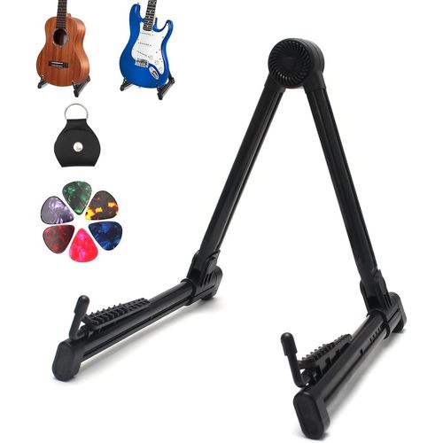 Chenquansarl-Support Pliable Pour Guitare Support De Guitare Portable Stand De Guitare Universel Classique Avec Médiators Et Sac De Médiator Porte Guitare Pour Guitare Acoustique Électrique Basse Uku