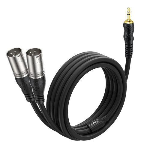 SUBZONAL-Cable Jack 3.5, 2m Câble adaptateur en Y TRS vers double XLR mâle 3,5 mm Mini Jack stéréo vers 2 XLR mâle